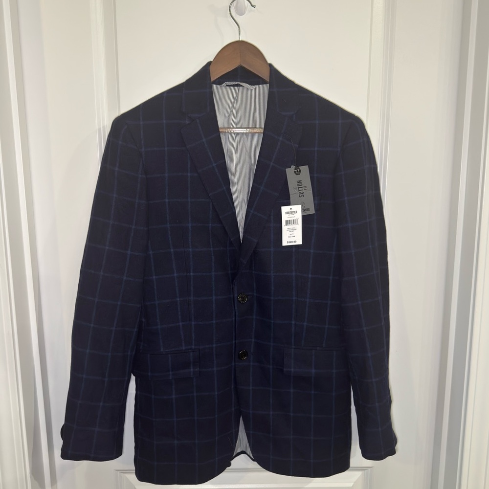 Todd Snyder The Sutton Fit Navy Wool Windowpane Jacket